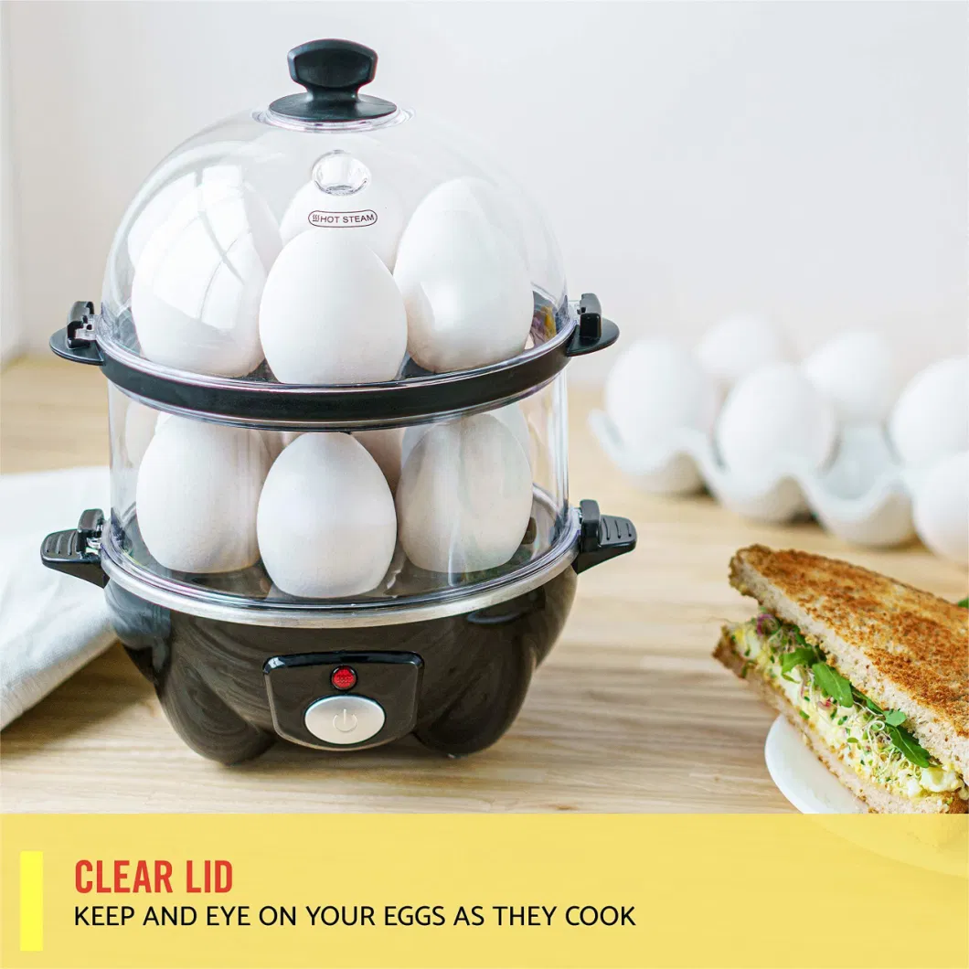 Hot Sale Dishwasher Safe Rapid Maker Poacher Double Tier Egg Cooker Boiler