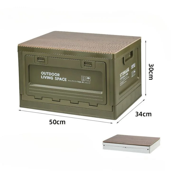 Wholesale Price Plastic Removable Wood Lid Table Board Foldable Camping Storage Box