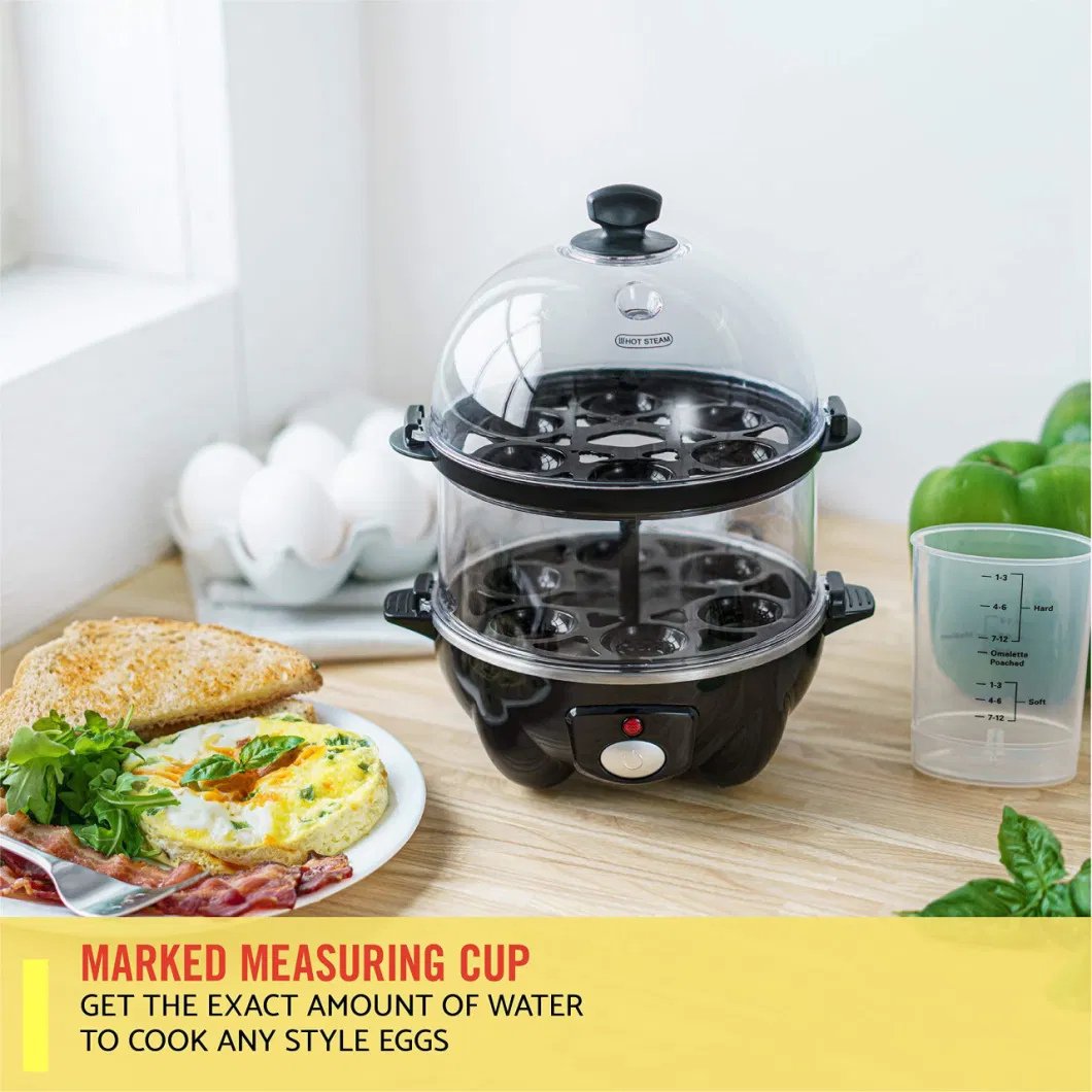 Hot Sale Dishwasher Safe Rapid Maker Poacher Double Tier Egg Cooker Boiler