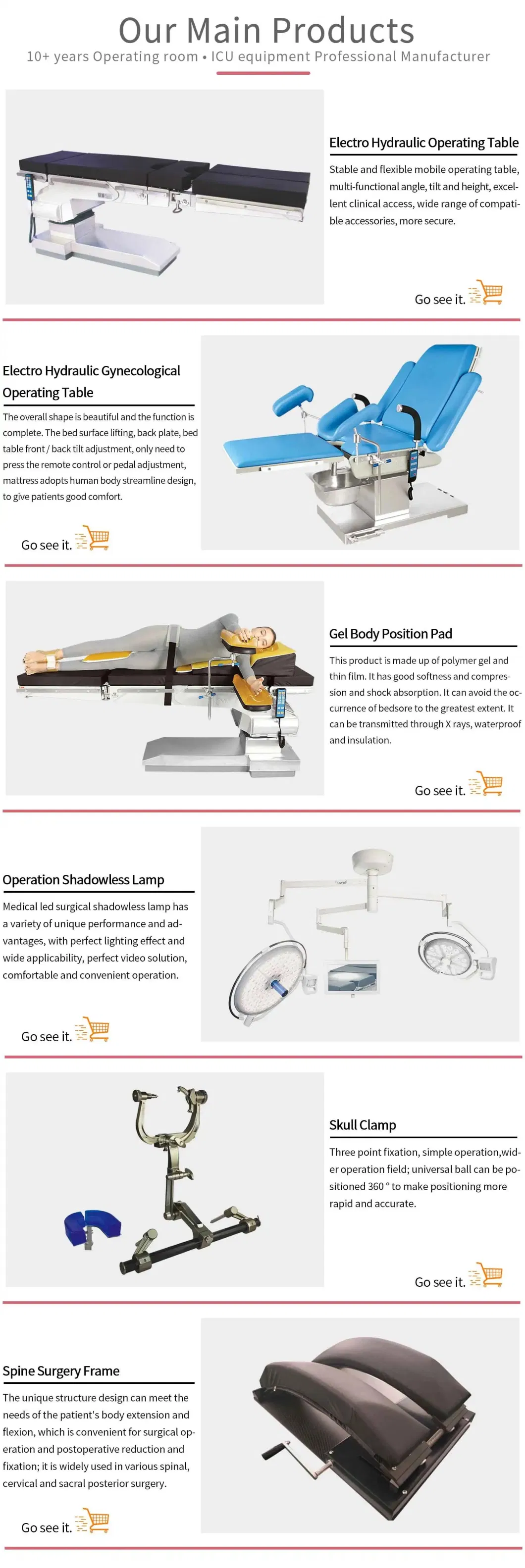 Multifunction Hospital Operating Equipment C Arm Surgical Operating Table Neurosurgery Surgical Table