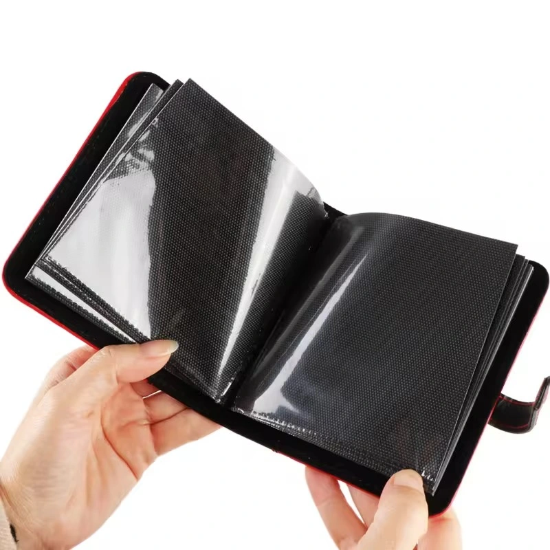 Promotional Custom PU Leather Page Travel Hard Cover Sticker Binder Card Holder