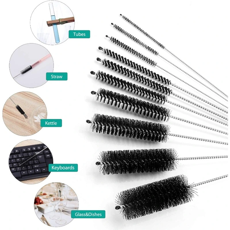 Promotional Hot-Selling Great Quality Wholesale 10PCS Nylon Narrow Neck Bottle Cleaning Brushes