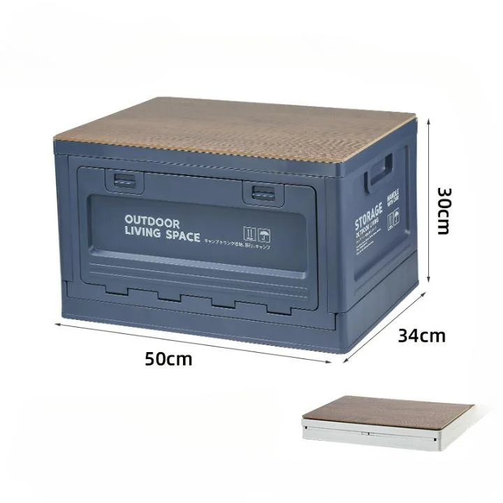 Wholesale Price Plastic Removable Wood Lid Table Board Foldable Camping Storage Box