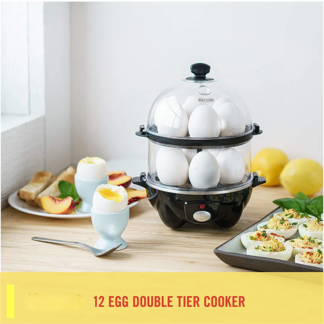 Hot Sale Dishwasher Safe Rapid Maker Poacher Double Tier Egg Cooker Boiler