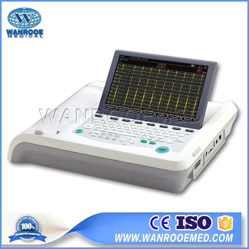 ECG1201 Hospital Portable Digital Electrocardiograph 12 Leads Touch Screen EKG ECG Machine