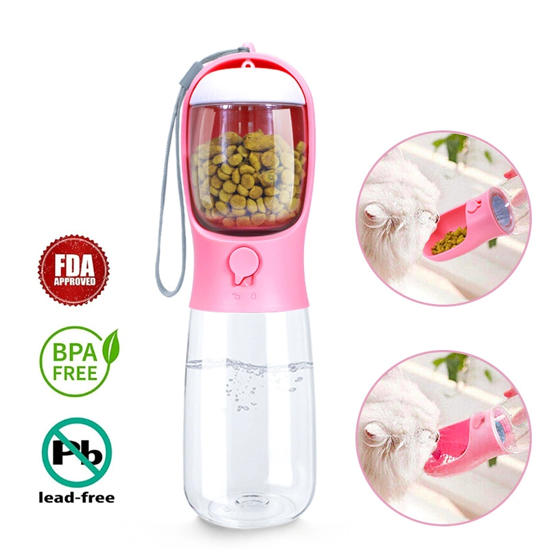 Pet 2-in-1 Accompanying Portable Pet Drinking Bottle