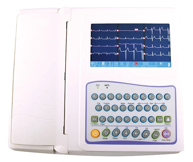 Portable ECG EKG 12 Channels 12 Lead ECG with Color Screen