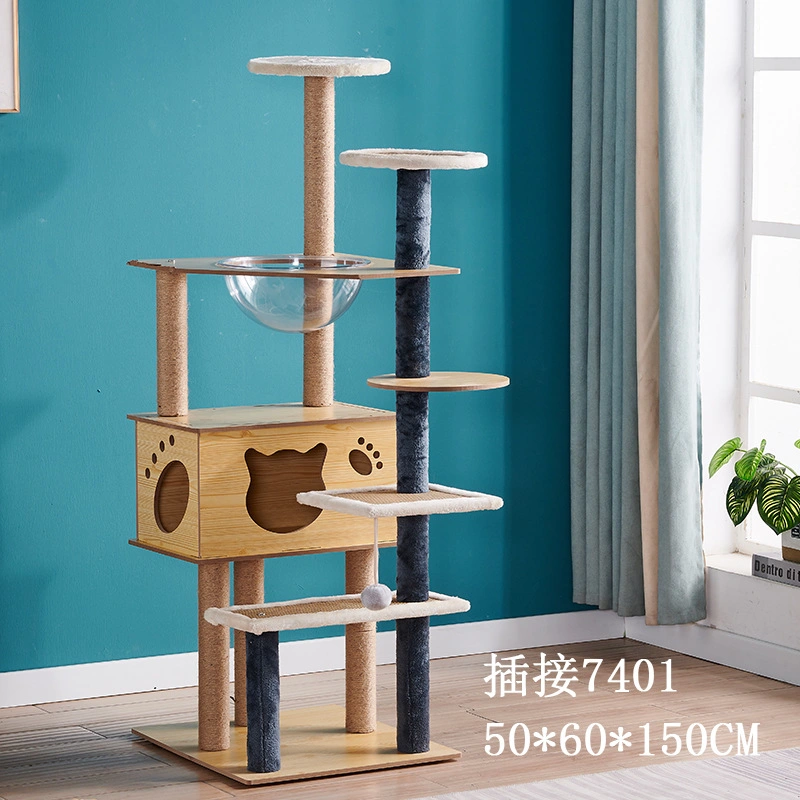 Cat Toy Wooden Cat Tree Furniture Scratching Post