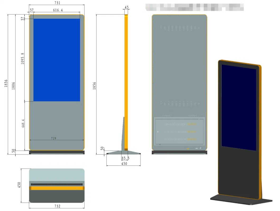 50 Inch iPhone Pole Digital Signage Plug and Play Display