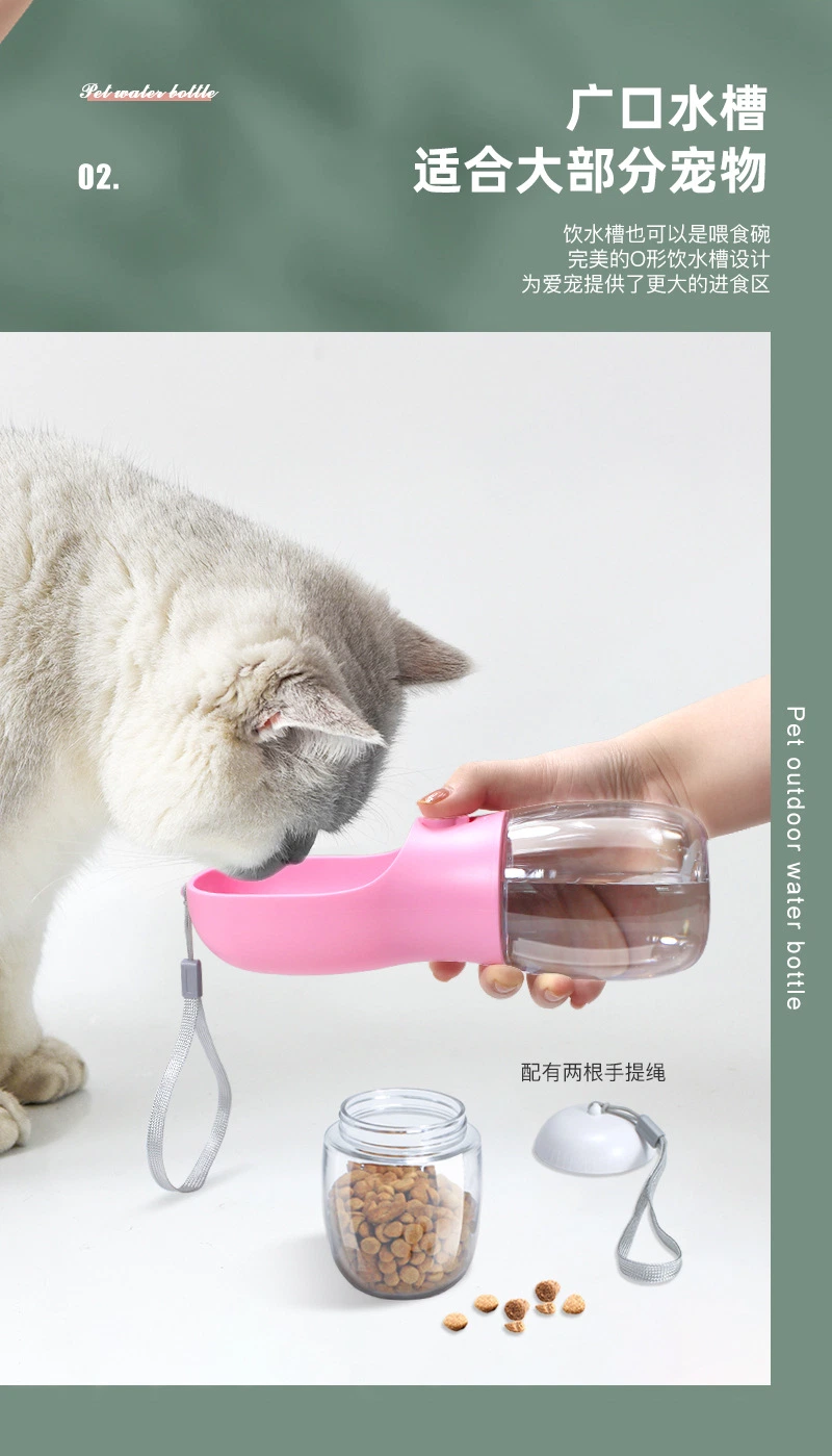 Pet 2-in-1 Accompanying Portable Pet Drinking Bottle