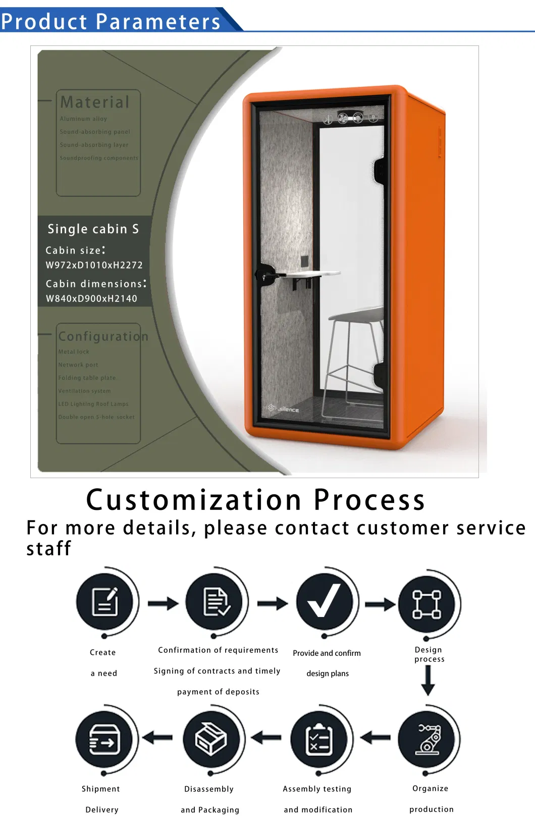 Mobile Soundproof Translation Booth Suited 2 Person for Simultaneous Conference System Room