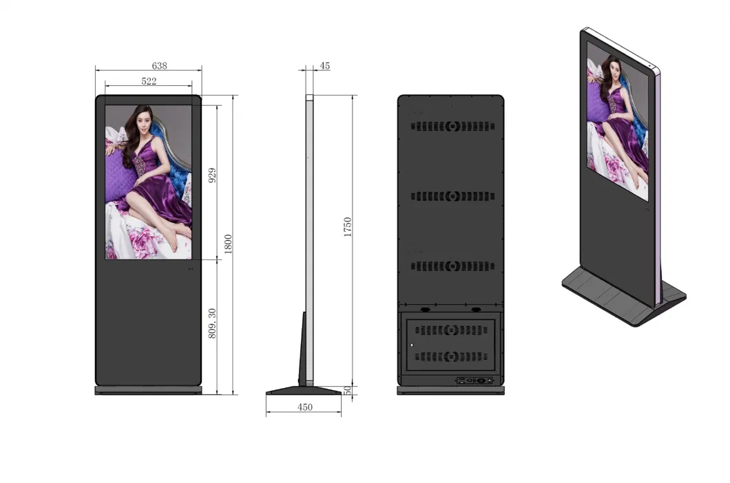 43 Inch Semi-Outdoor USB Based Digital Signage Displays for Hospital Hall