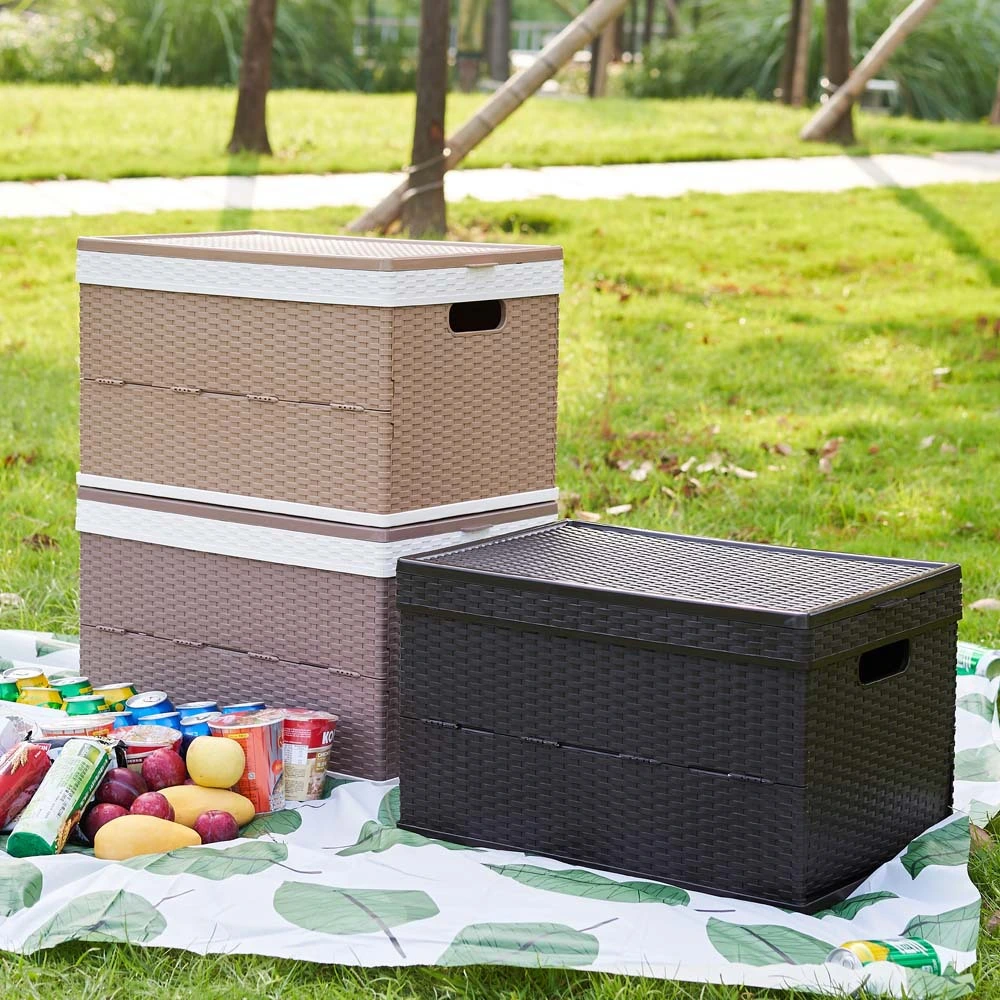 Wholesale Price PP Rattan High Load Bearing Foldable Camping Storage Box