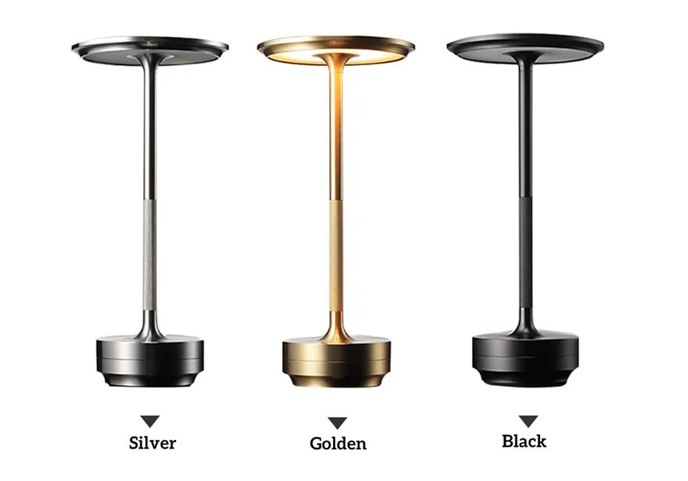 LED Bedside Night Lights Chargeable Table Luxury USB Desk Lamp