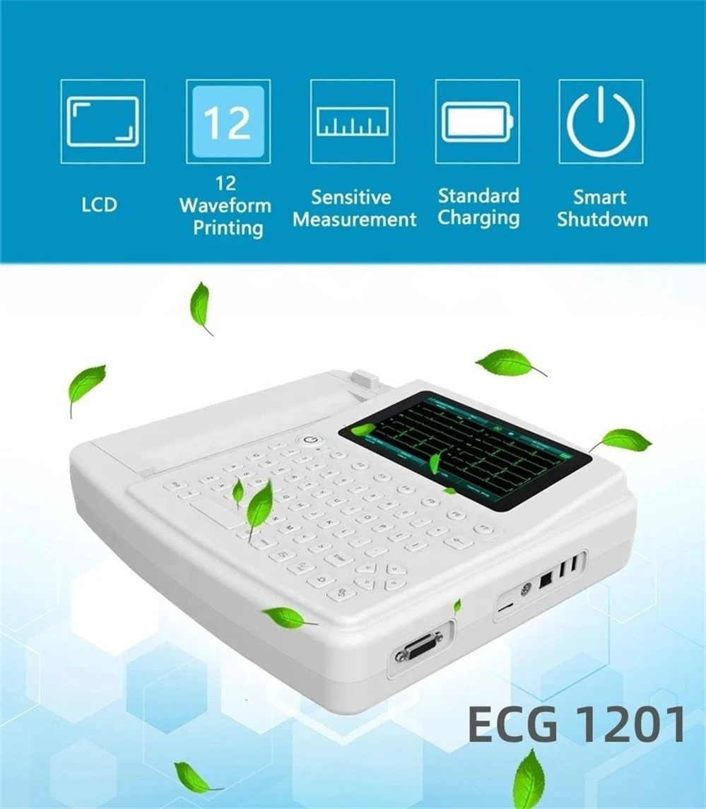 Clinic Digital Bulit-in Battery Portable 12 Channel ECG Machine with Interpretation