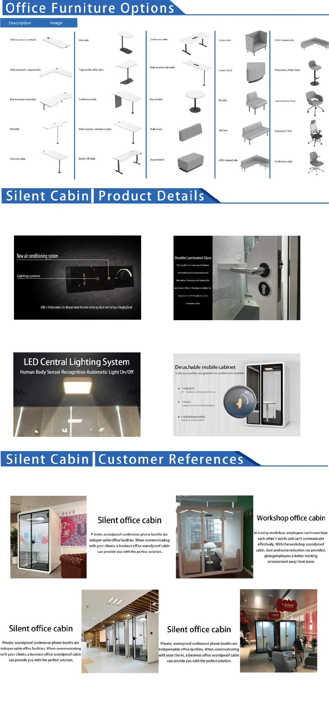 Mobile Soundproof Translation Booth Suited 2 Person for Simultaneous Conference System Room