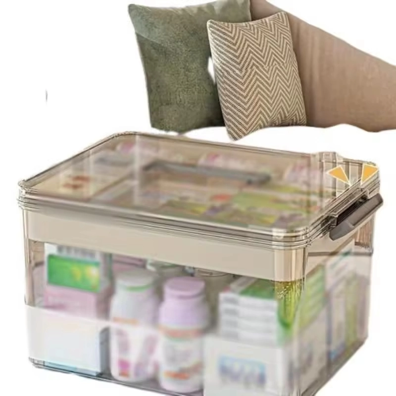 Promotional 1PC Multi-Layer Handle Portable Pill Dustproof Household Medicine Storage Box