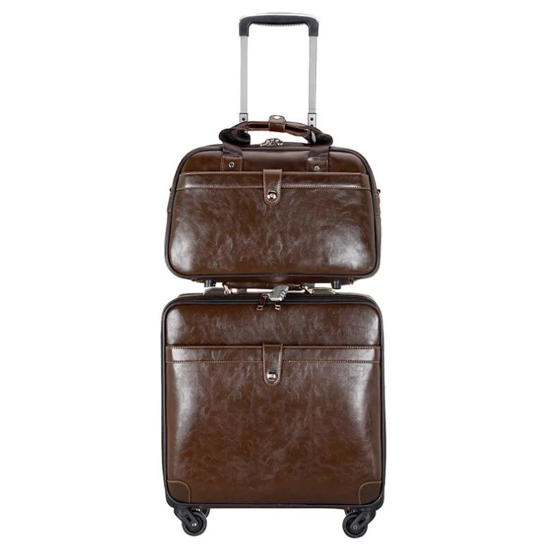 PU Wheeled Trolley Luggage Travelling Suitcase Case Bag