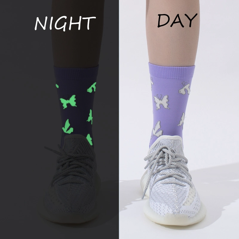 Gym Street Wear Sport Stocking School Children Custom Manufacturer Circulation Nursetravel Cycling Luminous Night Running Medical Cotton Women Sock