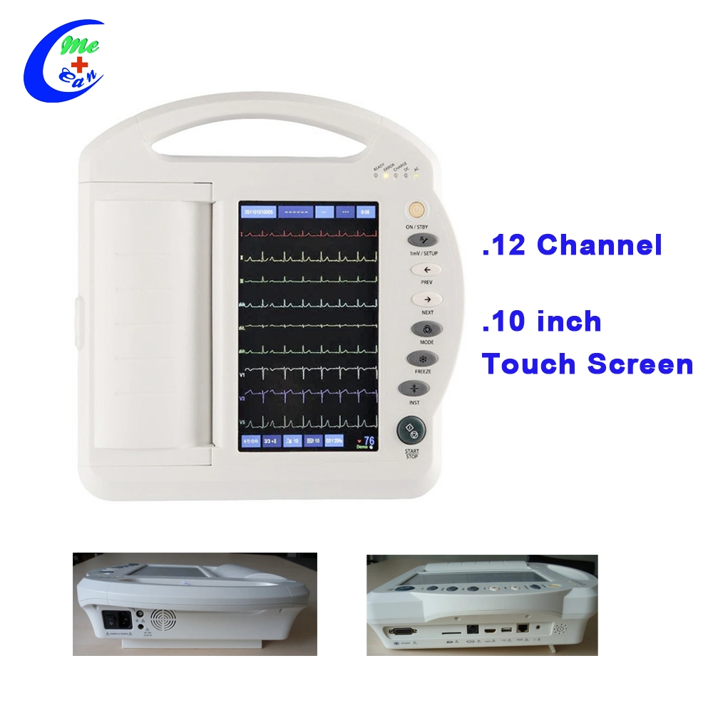 Medical Portable 3 6 12 Channel 12 Lead Electrocardiogram Equipment EKG Electrocardiograph ECG Machine with Analyzer Interpreter