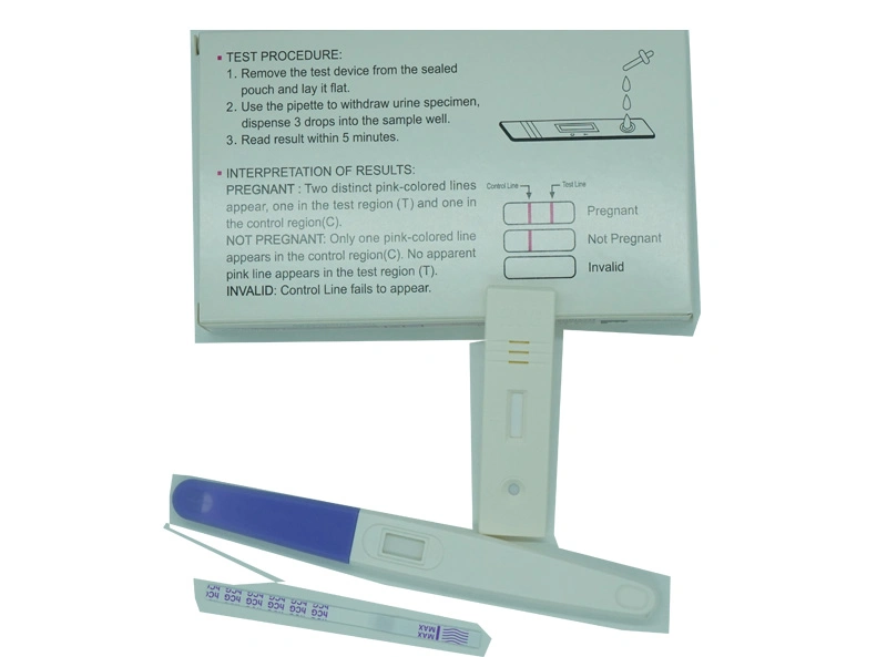 China Manufacture CE Approved Female Home Pregnancy Test Medical HCG Cassette Midstream Strip Test Kit