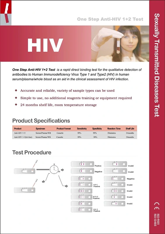 Home Medical Equipment Aids HIV 1+ 2 Rapid Diagnostic Test Kits