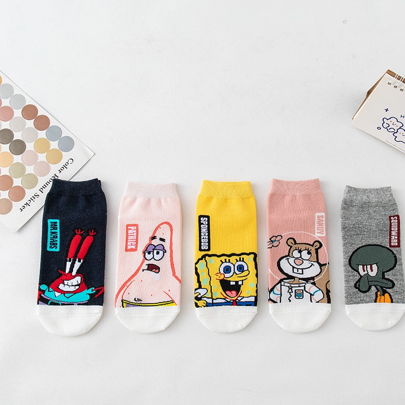 Knitting Cross-Border Sources Short Tube Japanese Cute Cartoon Trend Cotton Breathable Socks