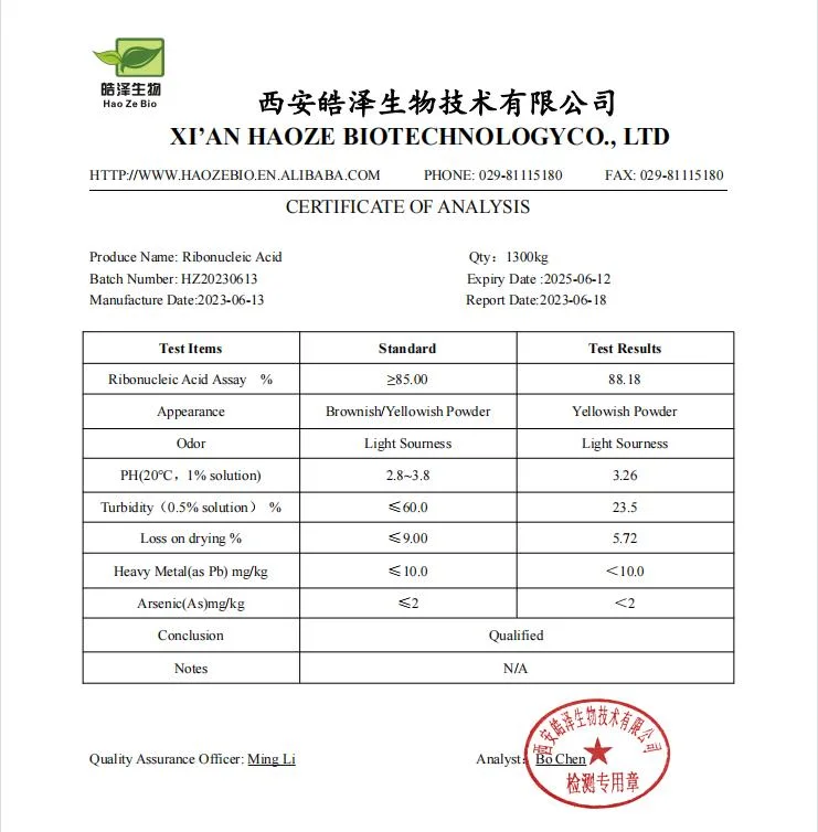 Bulk Yeast Extract Ribonucleic Acid Powder Rna