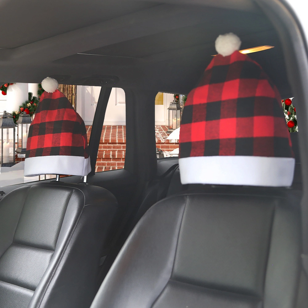 Christmas Decoration Supplies Thickened Plaid Car Cushion Seat Back Cover Holiday Scene Decoration