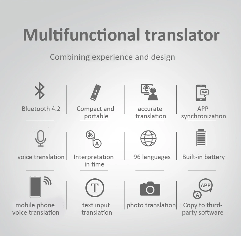 T8 96 Languages Intelligent Learning Machine Translator Bluetooth Multi Language Translator Voice Translator Stick Translator