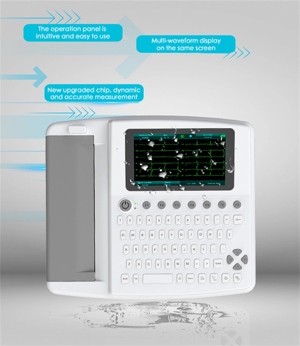 Clinic Digital Bulit-in Battery Portable 12 Channel ECG Machine with Interpretation