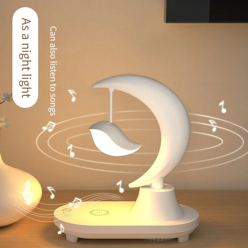 Portable 3D Stereo Surround Bluetooths Music Light Bedside Table Lamp Wireless Charger