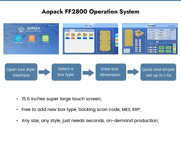 Aopack Intelligent Packaging System Fanfold Corrugated Carton Cardboard Box Maker Machine