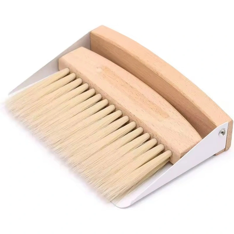 Promotional Factory Outlet Household Portable Wood Mini Desktop Table Dustpan Cleaning Brushes