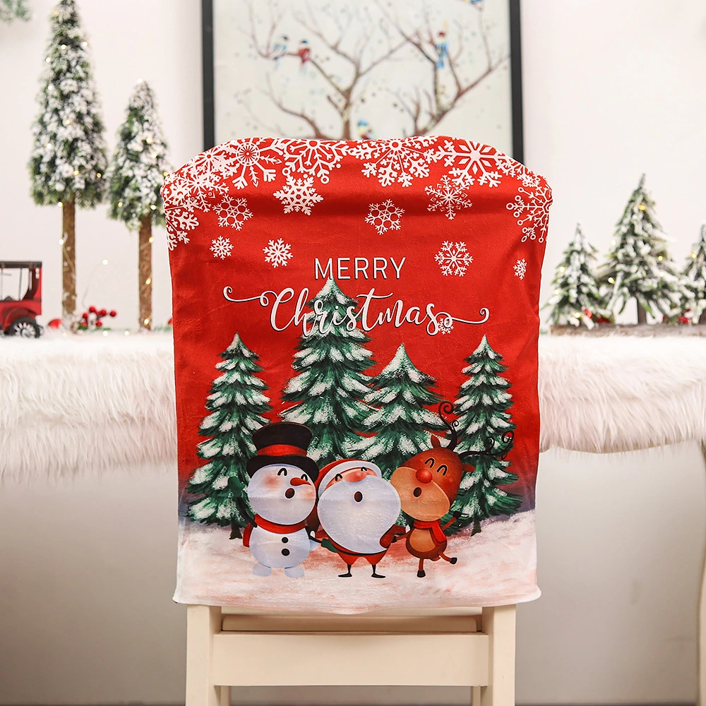 Christmas Supplies Creative Cute Old Man Snowman Envelope Chair Cover for Decoration