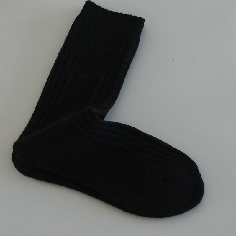 New Imitation Cashmere Curry Japanese Retro Diamond Thick Stripes Thickened MID-Thigh Stacked Socks