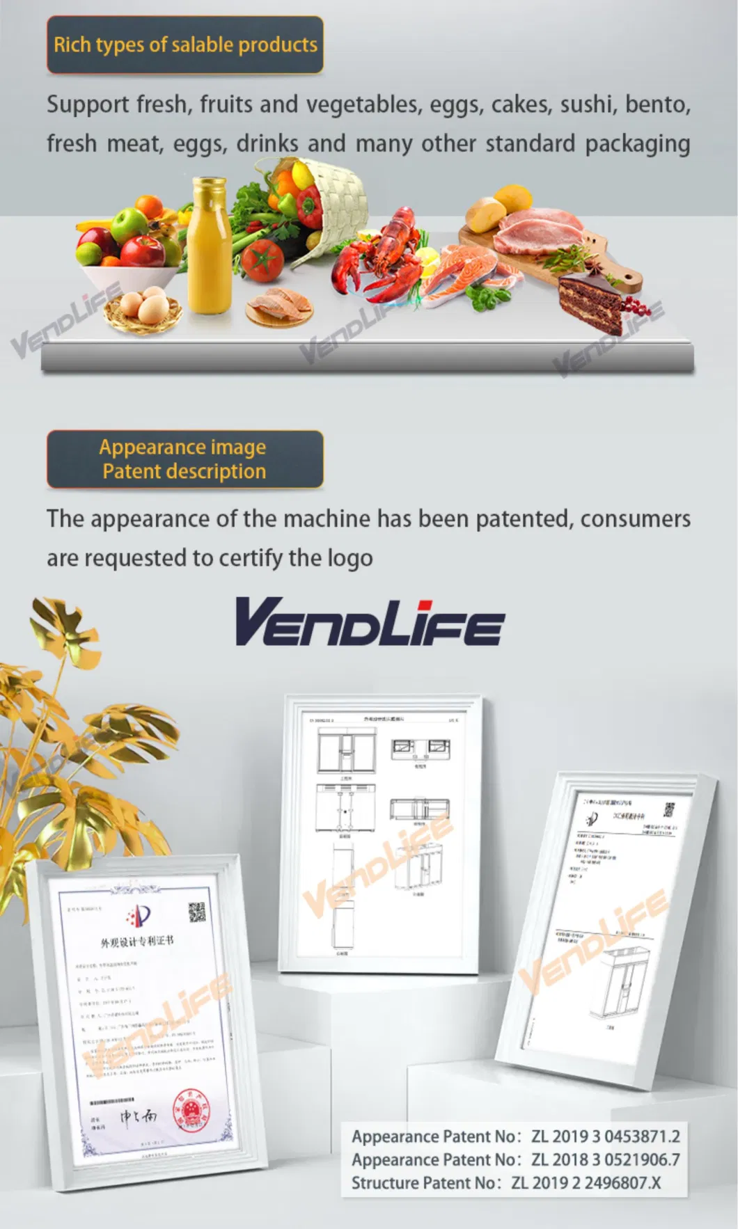 Vendlife Cold Food and Drinks Japanese Vending Machine with Touch Screen