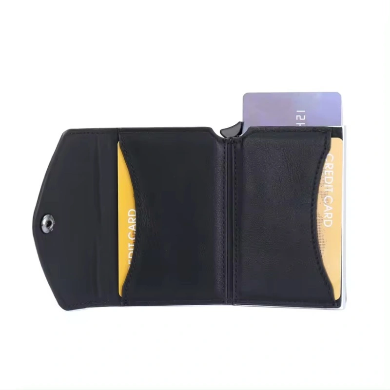 Promotional High Quality PU Leather Card Holder Credit Pop up Card Holder