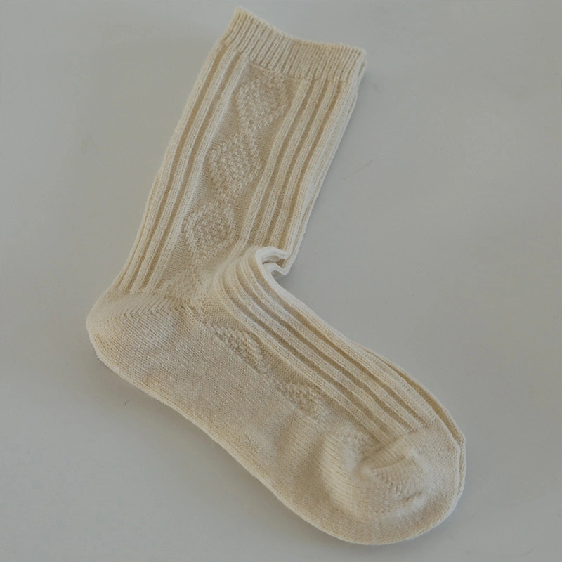 New Imitation Cashmere Curry Japanese Retro Diamond Thick Stripes Thickened MID-Thigh Stacked Socks