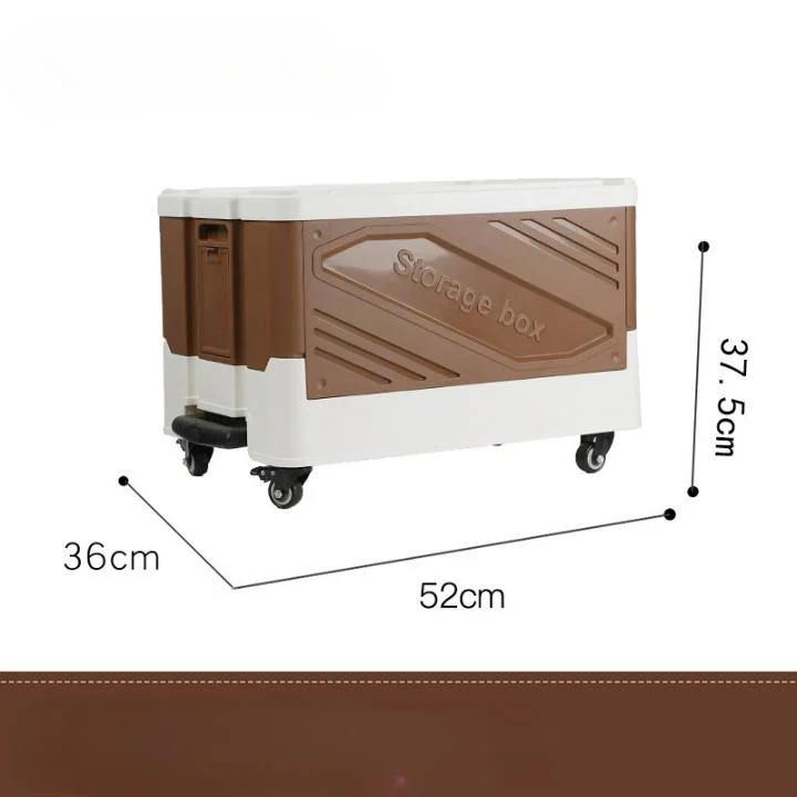 Hot Sale Plastic Large Capacity Pull Rod Pulley Foldable Camping Storage Box