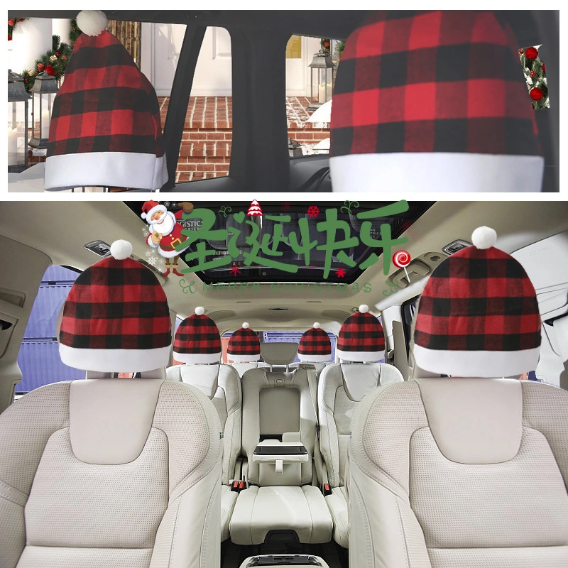 Christmas Decoration Supplies Thickened Plaid Car Cushion Seat Back Cover Holiday Scene Decoration