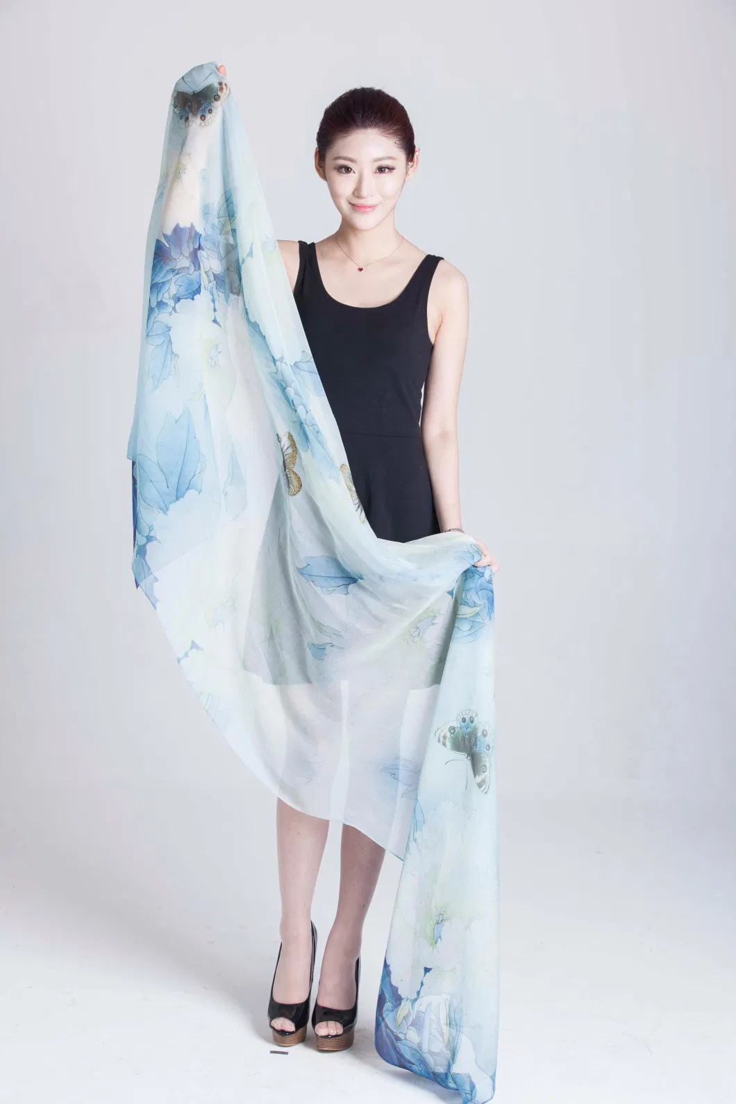 Shanghai Directly Sale Silk Scarf Shawl Apparel Accessories for Summer and Winter