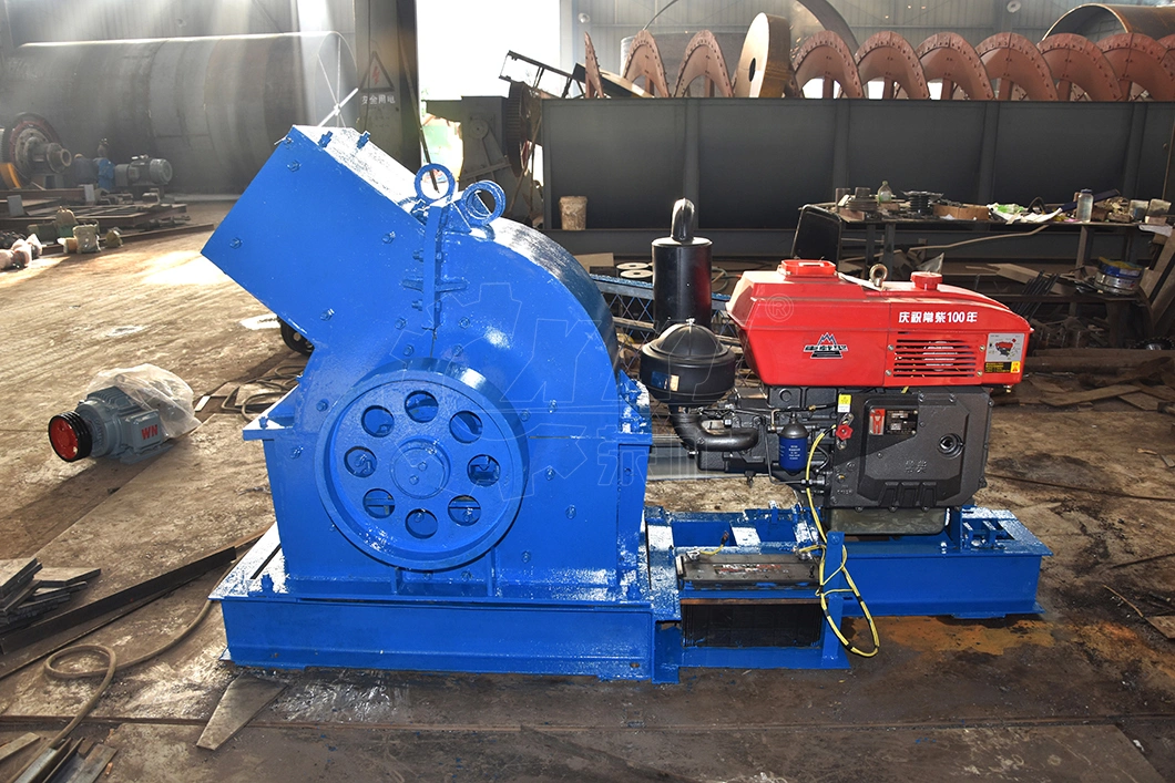 Rock Gold Ore Crushing Machine Small Portable Diesel Engine PC600*400 Hammer Crusher Gold Stone Crusher