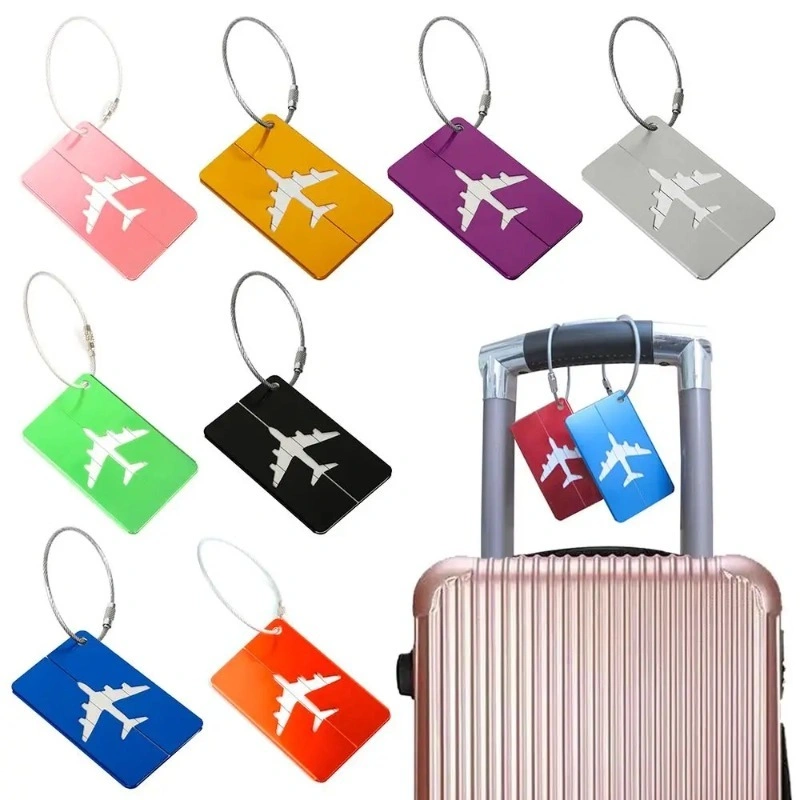 Promotional Aluminium Travel Luggage Tags Reusable Suitcase Baggage Labels Holiday Suitcase Labels