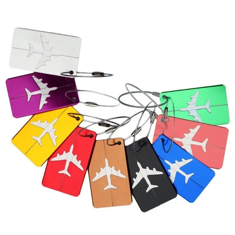 Promotional Aluminium Travel Luggage Tags Reusable Suitcase Baggage Labels Holiday Suitcase Labels