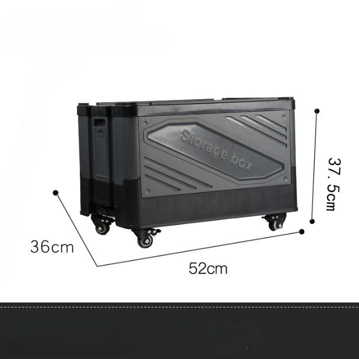 Hot Sale Plastic Large Capacity Pull Rod Pulley Foldable Camping Storage Box