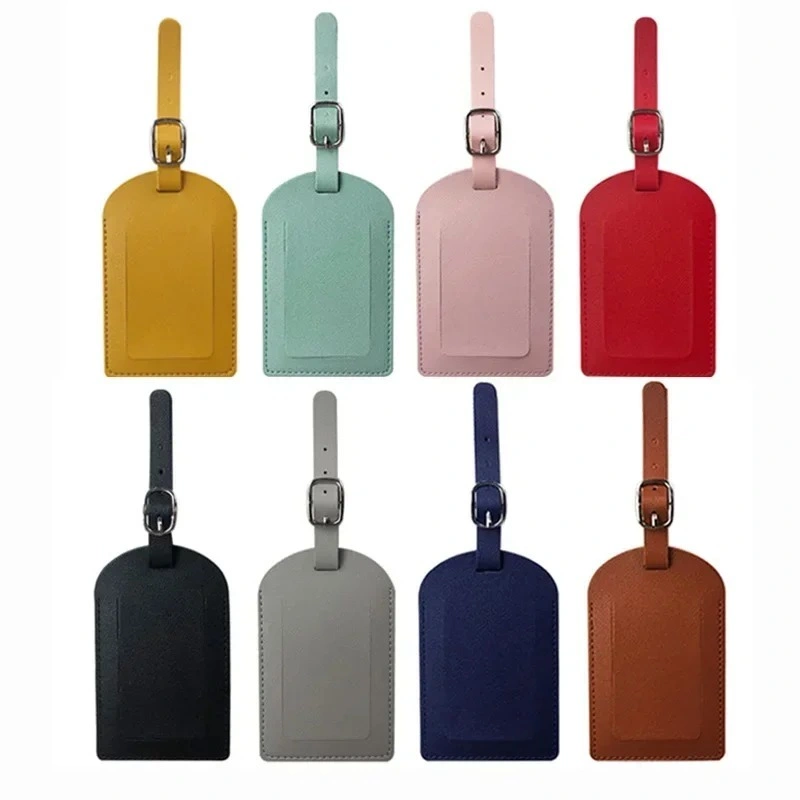 Promotional Leather Luggage Tag Suitcase Label Women Men Baggage Boarding Bag Tag