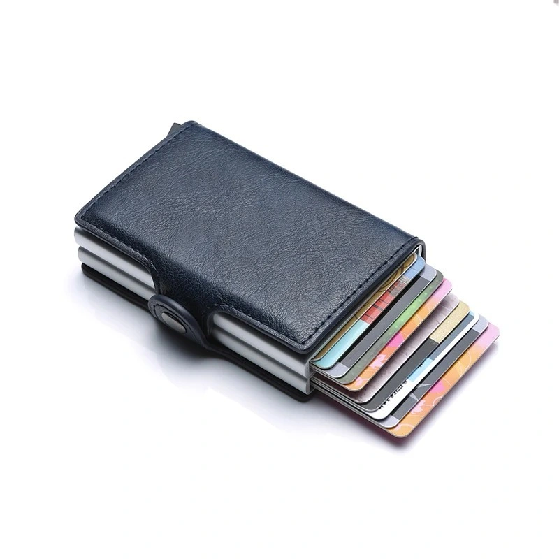 Promotional Carbon Fiber Credit Card Holder Men Double Anti RFID Card Holder