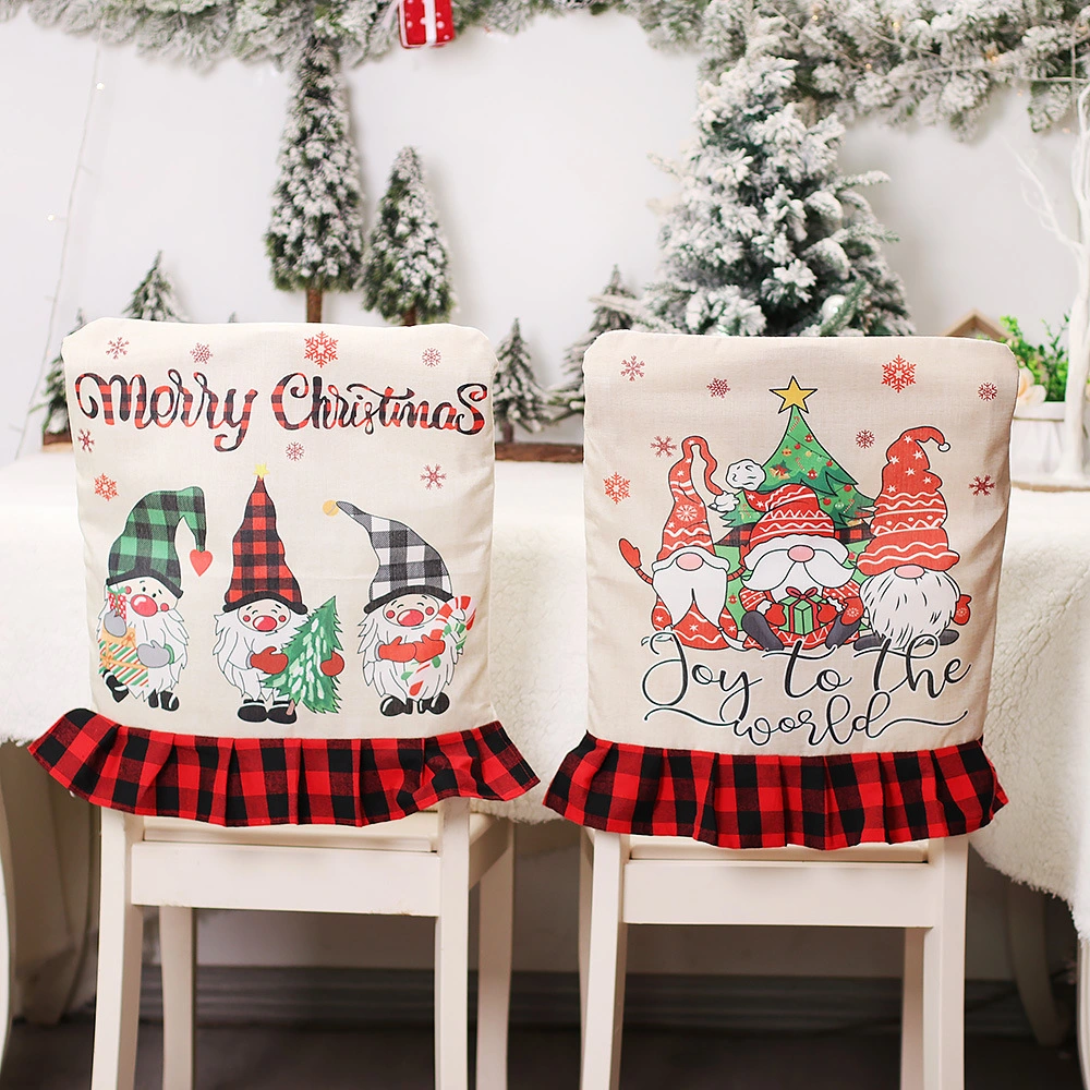 Christmas Decorations Scene Dress up Props Linen Faceless Doll Chair Cover Forest Man Stool Cover for Decoration