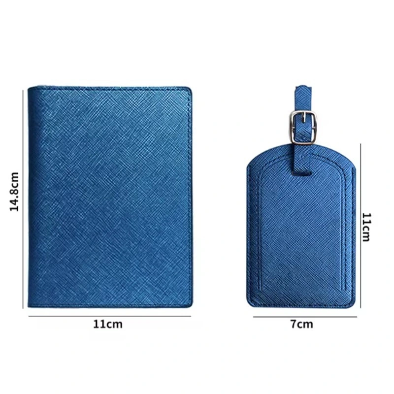 Promotional Card Holder Combo Crosshatch Passport Wallet PU Passport Holder